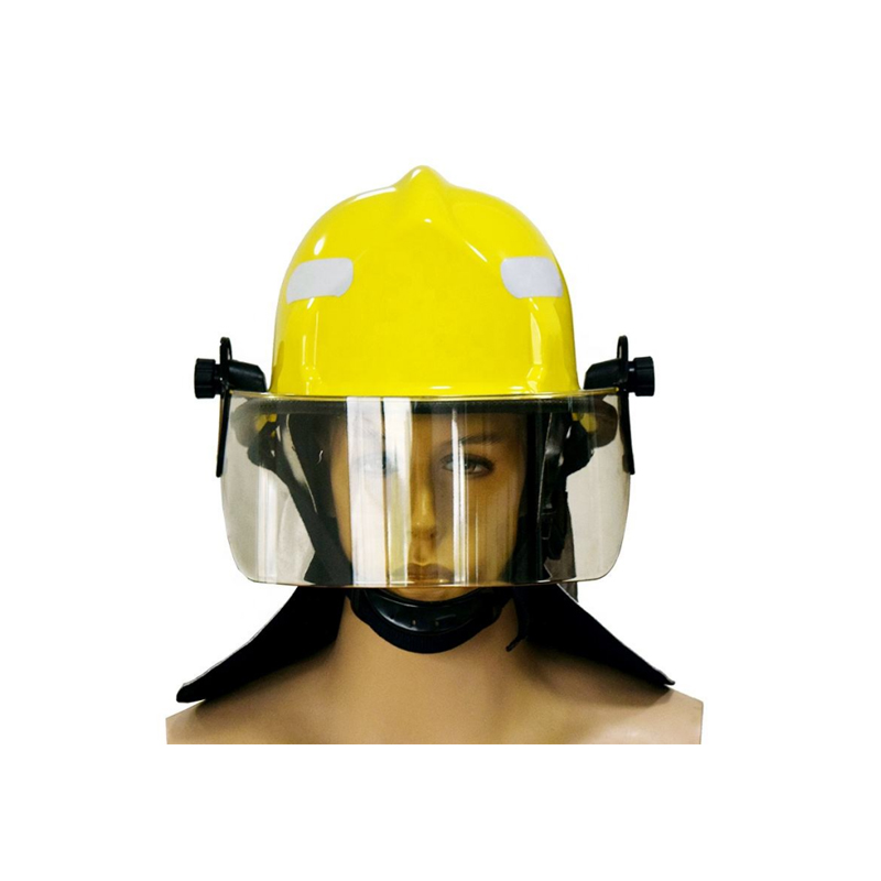 Gelber Feuerwehrhelm im F1-Stil im amerikanischen Stil