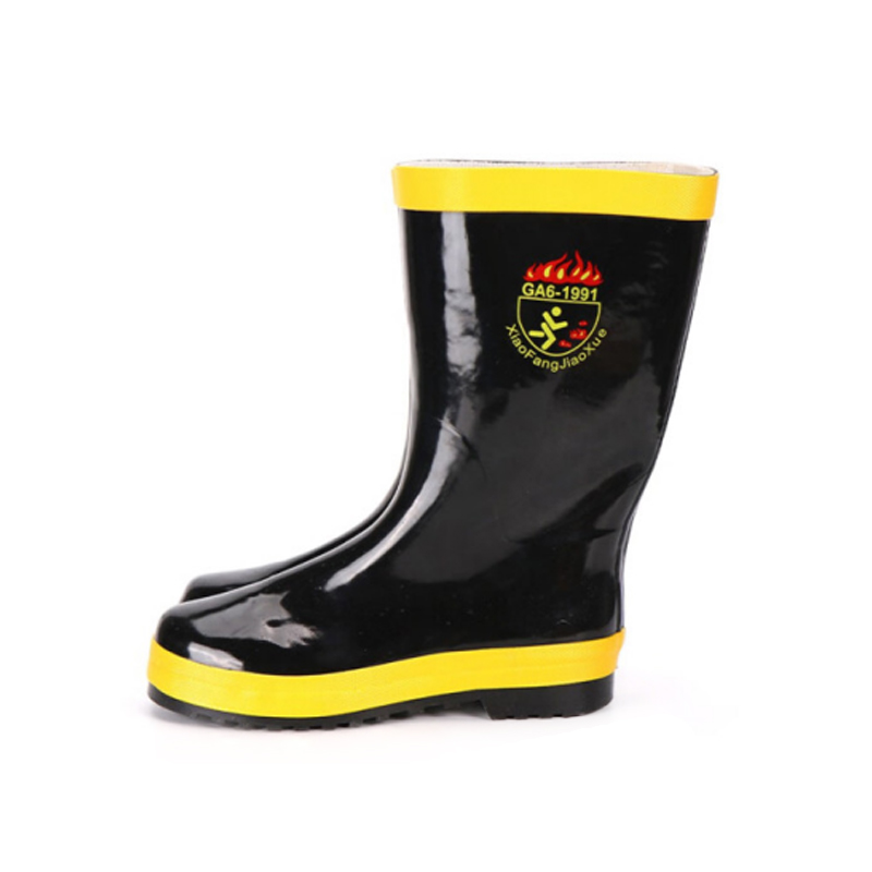 Brandbekämpfungs-Rettungs-Gummistiefel, rutschfeste, hochtemperaturbeständige Gummi-Sicherheitsschuhe für Feuerwehrleute