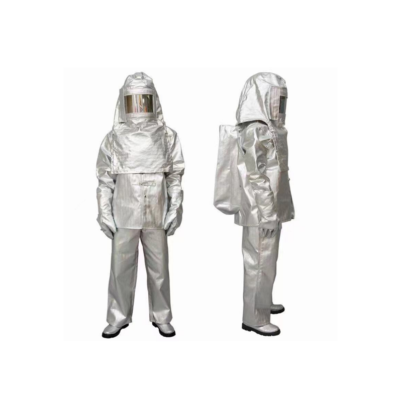 Feuerfester Hitzeschutzanzug für hohe Temperaturen am Arbeitsplatz, einteiliges Set aus Aluminiumfolie, Feuerschutzanzug mit Atemschutzbeuteln